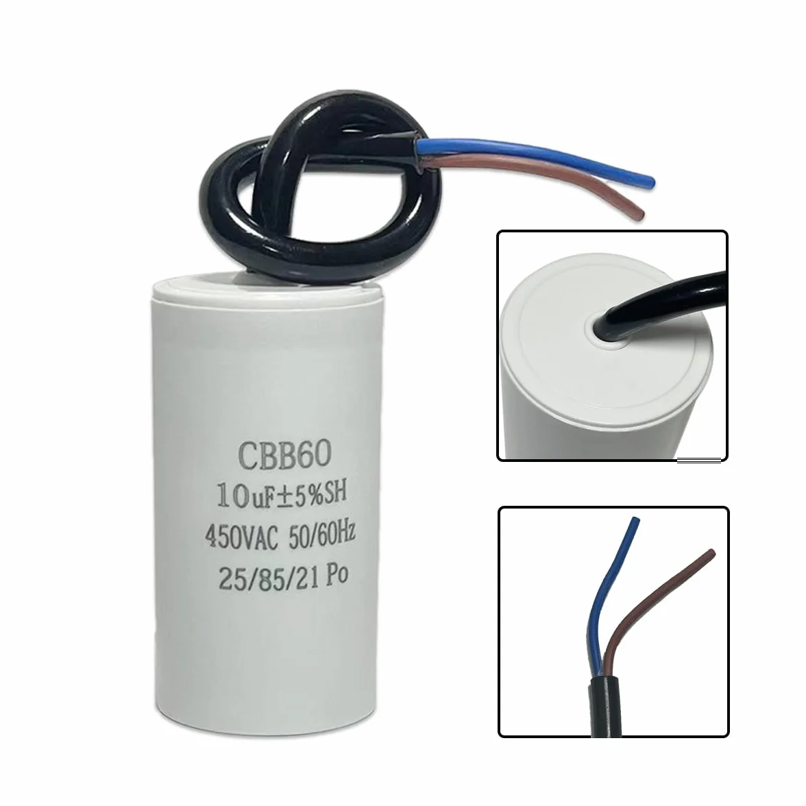 Condensatore di Avviamento CBB60 450V 10µF 50/60Hz per Motore ANGEEK