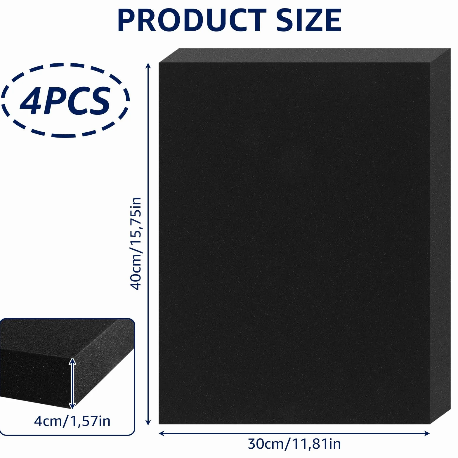 SHUESS 4 Pezzi Taglio in Schiuma 400 x 300 mm, Inserto in Schiuma per Valigetta di Protezione, Inserto in Schiuma per Attrezzi - come Inserto per Attrezzi da Tagliare con Altezza di 40 mm