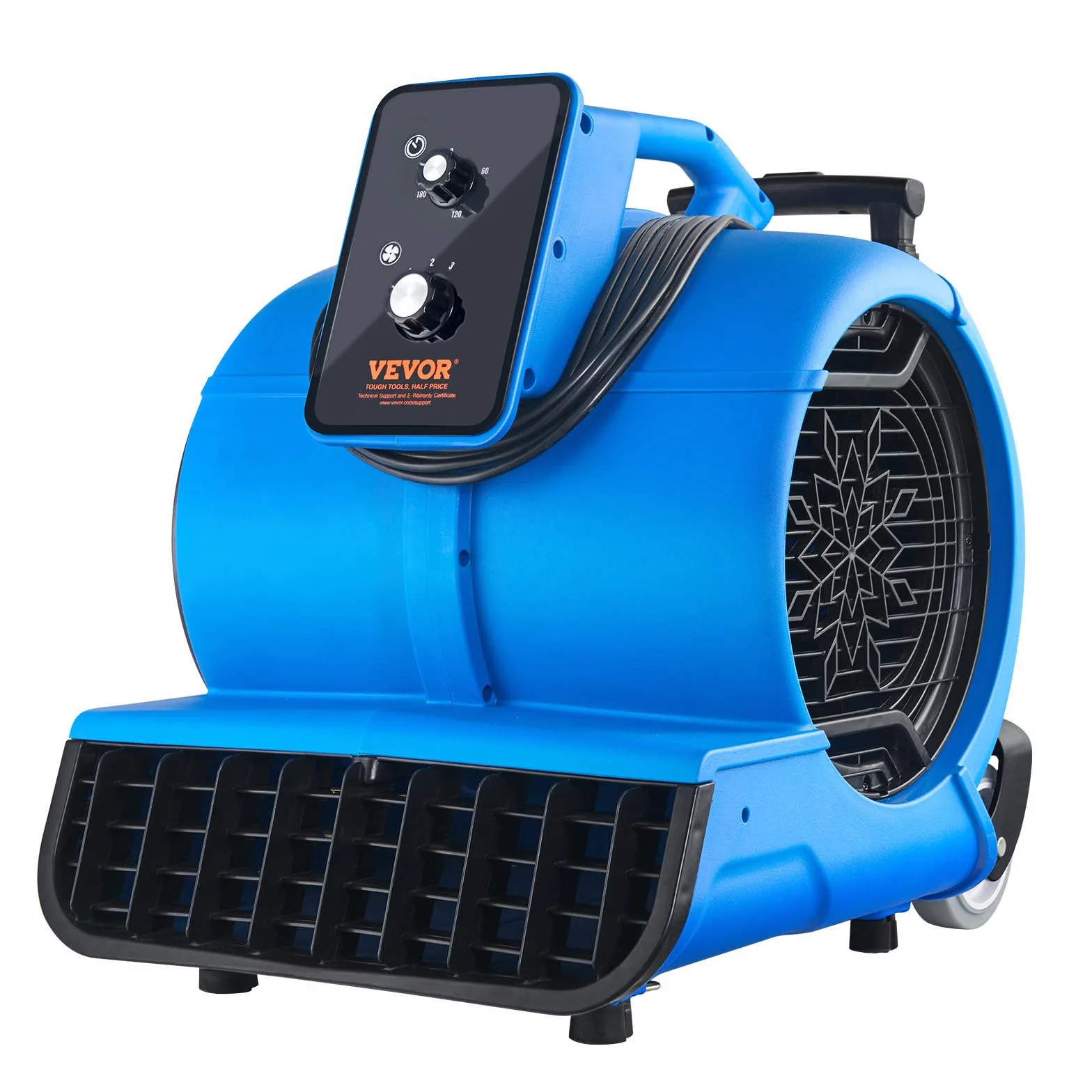 VEVOR Ventilatore per pavimento 4000 CFM 1560 giri/min portatile asciugatura raffreddamento 3 velocità timer