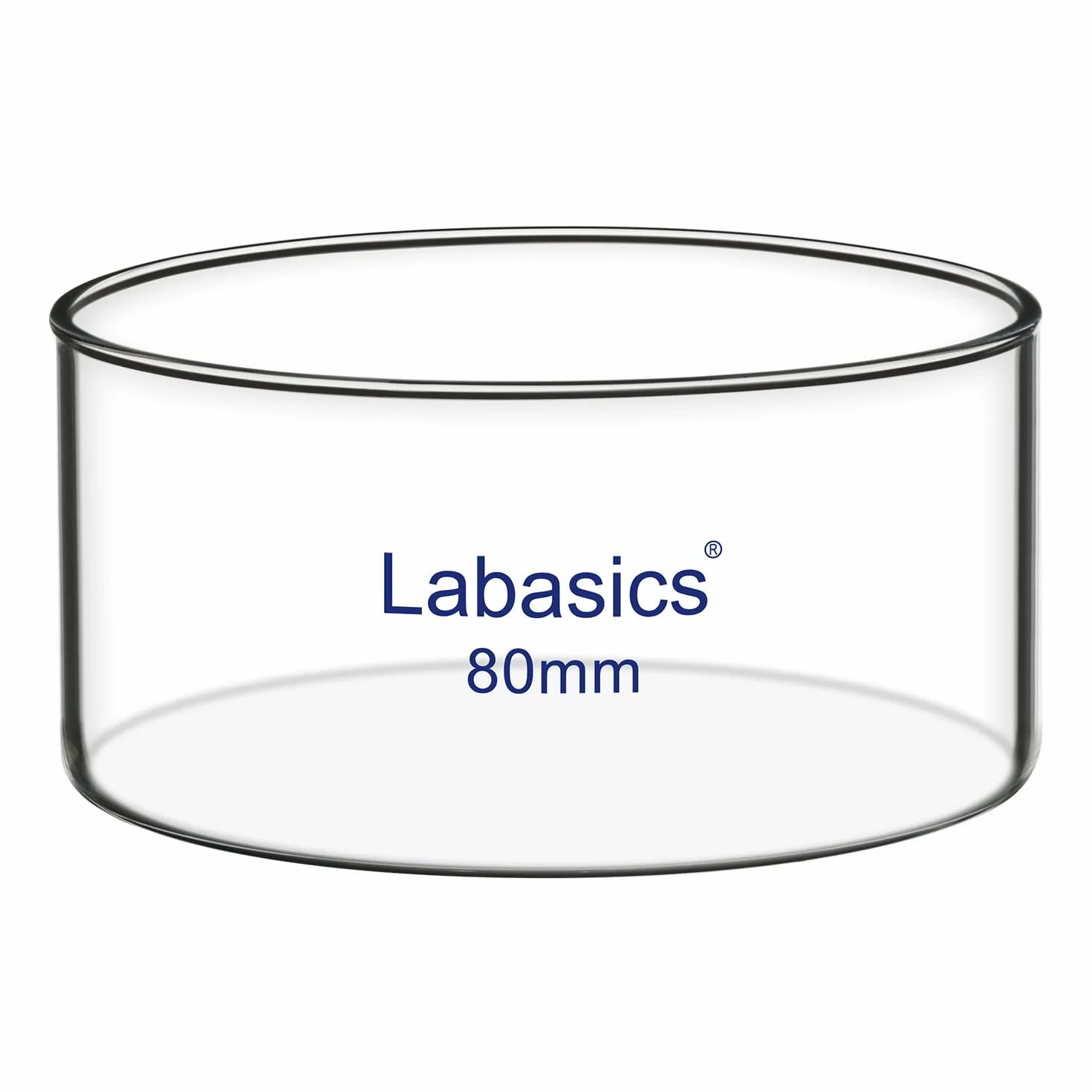 Labasics Piatto Cristallizzante, Fondo Piatto Senza Beccuccio in Vetro Borosilicato Spesso ad Alta Resistenza per Cristallizzazione ed Evaporazione, Diametro Esterno 80 mm, Capacità 100 ml