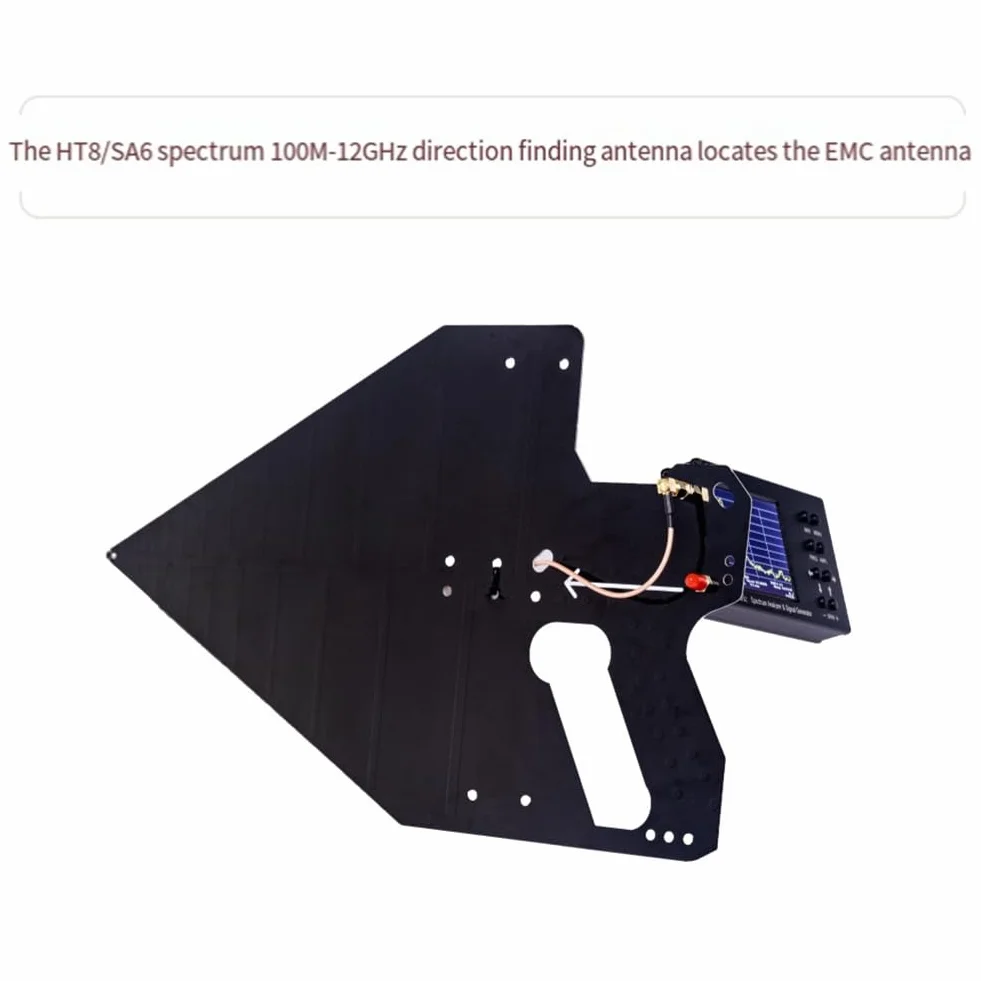 Antenna Periodica Portatile HT8 da 0,1-12 GHz, Antenna per la Ricerca Della Direzione per Analizzatore di Spettro SA6, Installazione Facile e Altamente Precisa