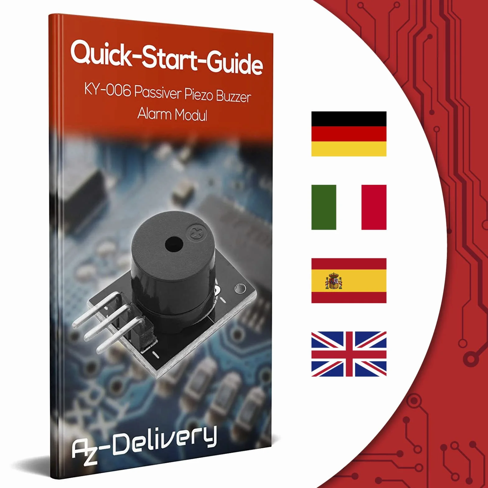 AZDelivery KY-006 Modulo di Allarme Passivo Piezo Cicalino compatibile con Arduino incluso un E-Book!