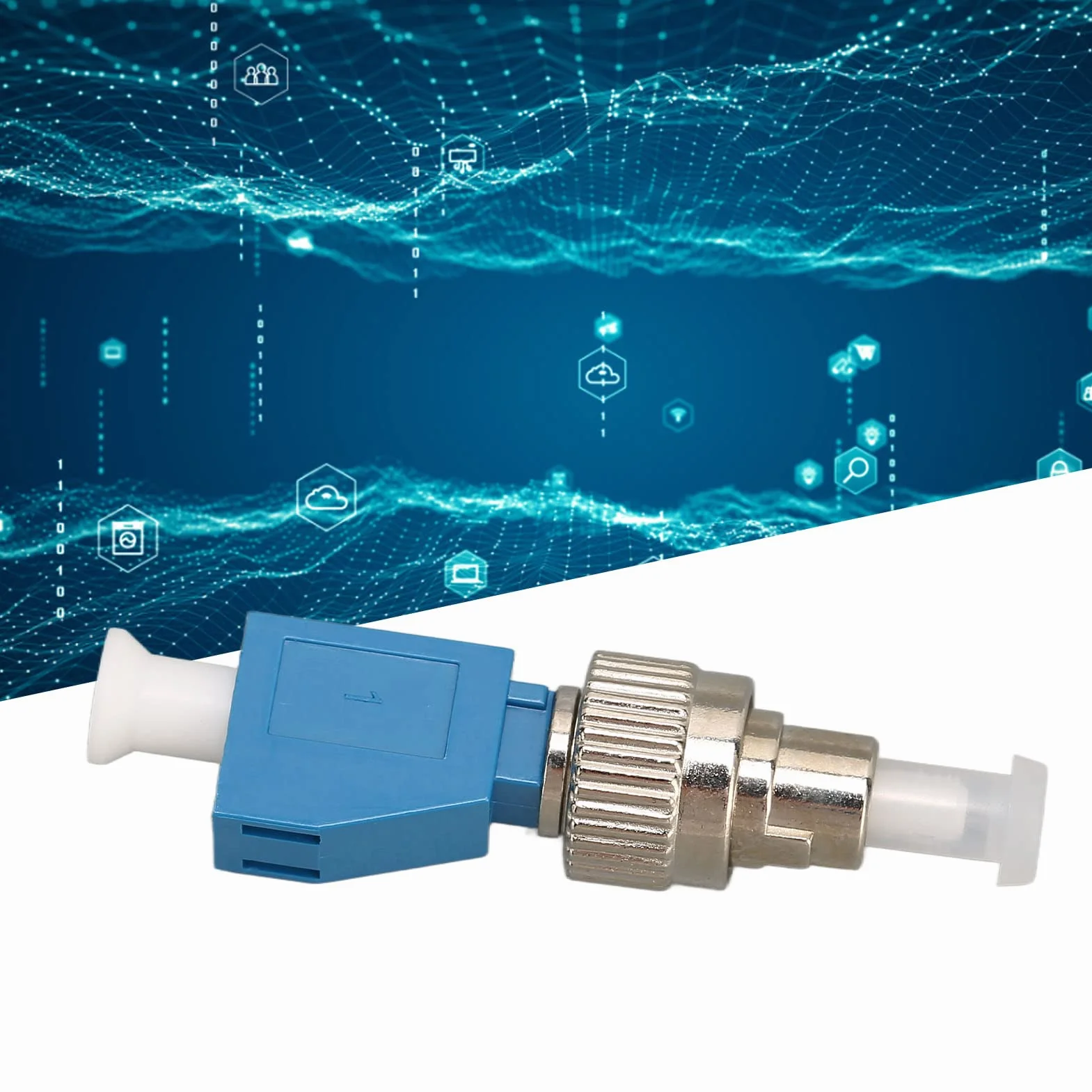 Connettore Fibra Ottica, 2 Pz FC Maschio a LC Femmina SM 9/125 Adattatore Convertitore Fibra Ottica Ibrida con Localizzatore Visuale Guasti per VFL CATV