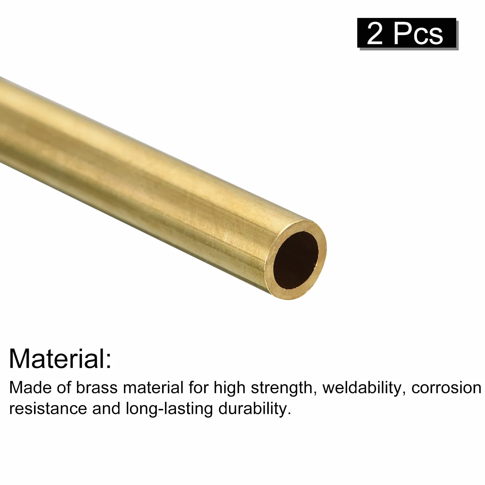Tubi Ottone 7mm OD 1mm Spessore Parete 250mm Lunghezza Rotondo 2pz