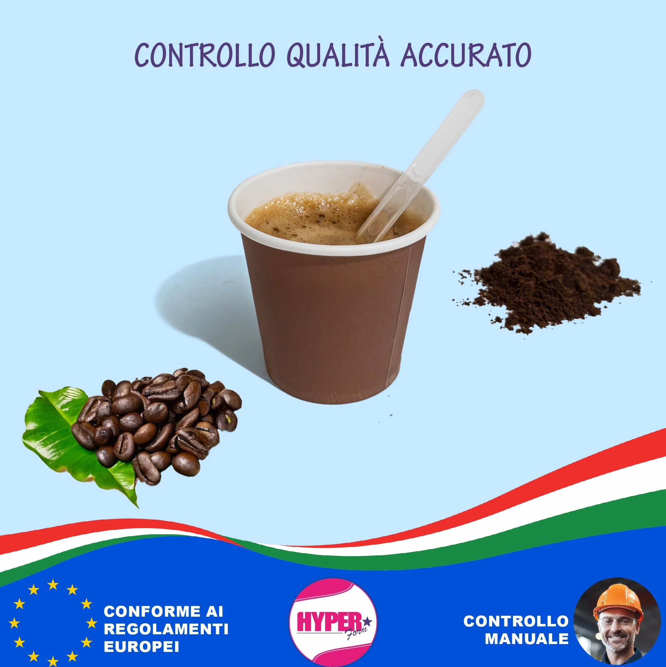 HYPER form 600 Palette Caffe' palettine sigillate incartate in plastica riciclabile