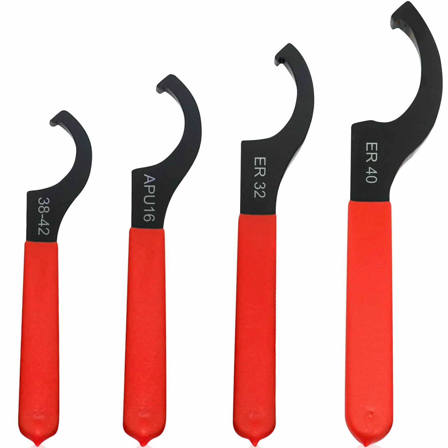 Set di 4 chiavi a gancio, chiave a gancio con chiave da 38 – 42 mm, con impugnatura antiscivolo