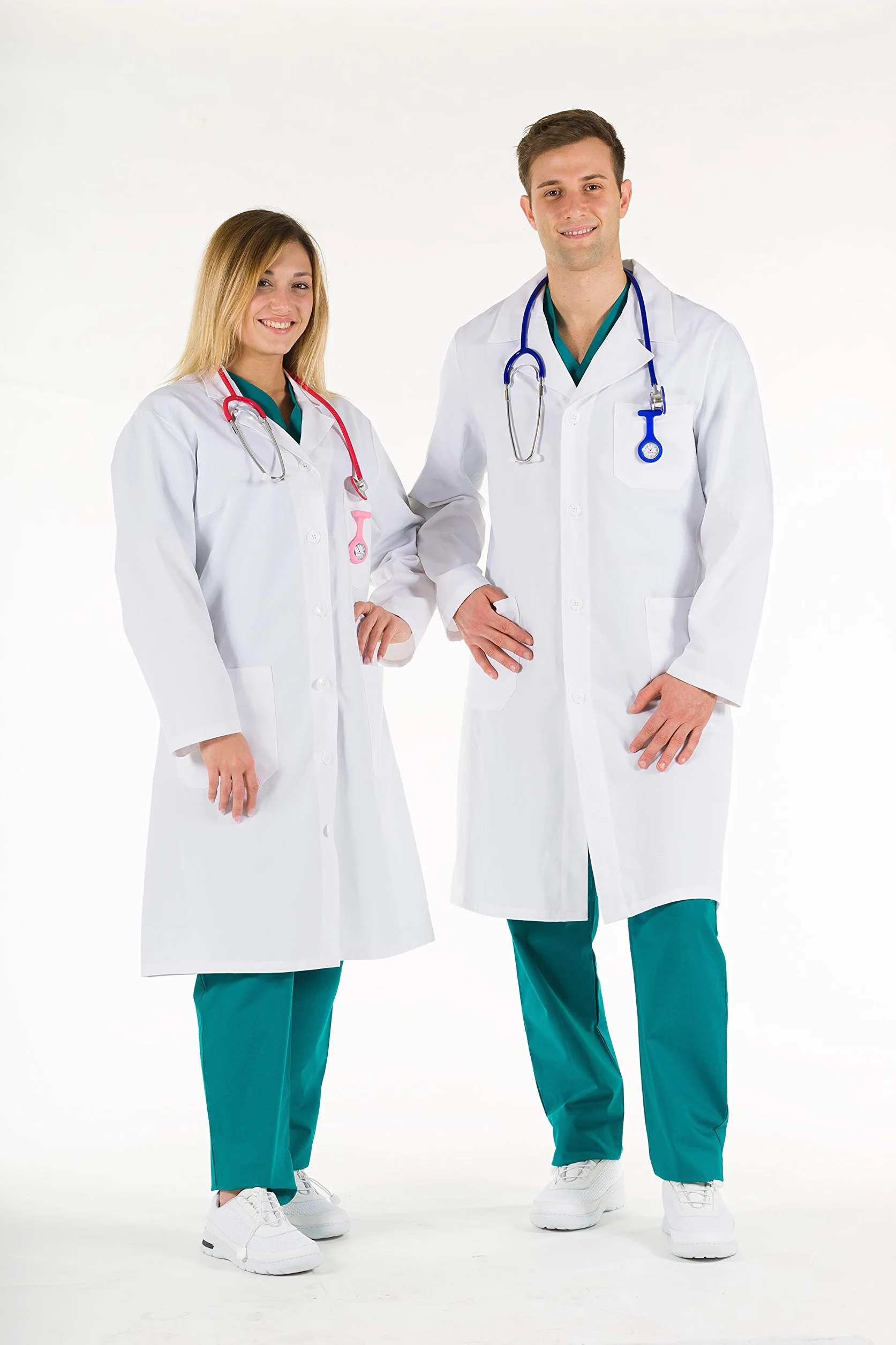 Gima Camice Bianco da Uomo 100% Cotone Taglia EU 50 per Medici e Studenti