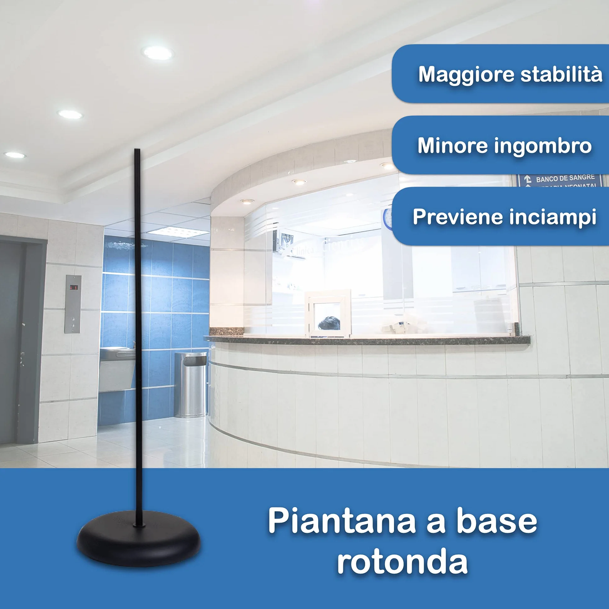 Dispenser gel disinfettante mani Gocciasana | Dispenser automatico con piantana | Colonnina igienizzante mani | Dispenser igienizzante mani (Tagliamento+ gel)