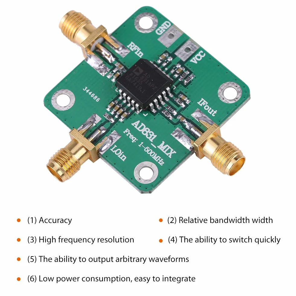 Modulo mixer ad alta frequenza 500 MHz larghezza di banda doppio bilanciato livello di miscelazione HF VHF ricevitore radiofrequenza convertitore chip singolo