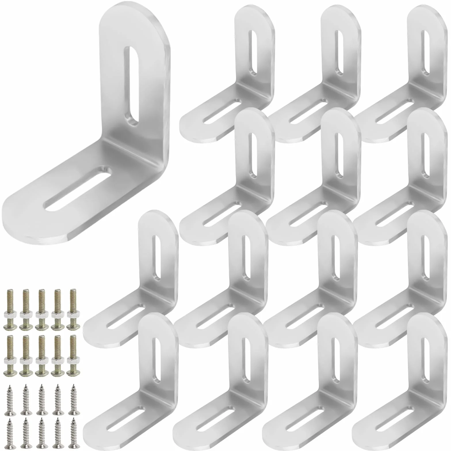 Angolo a L in acciaio inox 50 x 50 mm connettore angolare regolabile 16 pezzi
