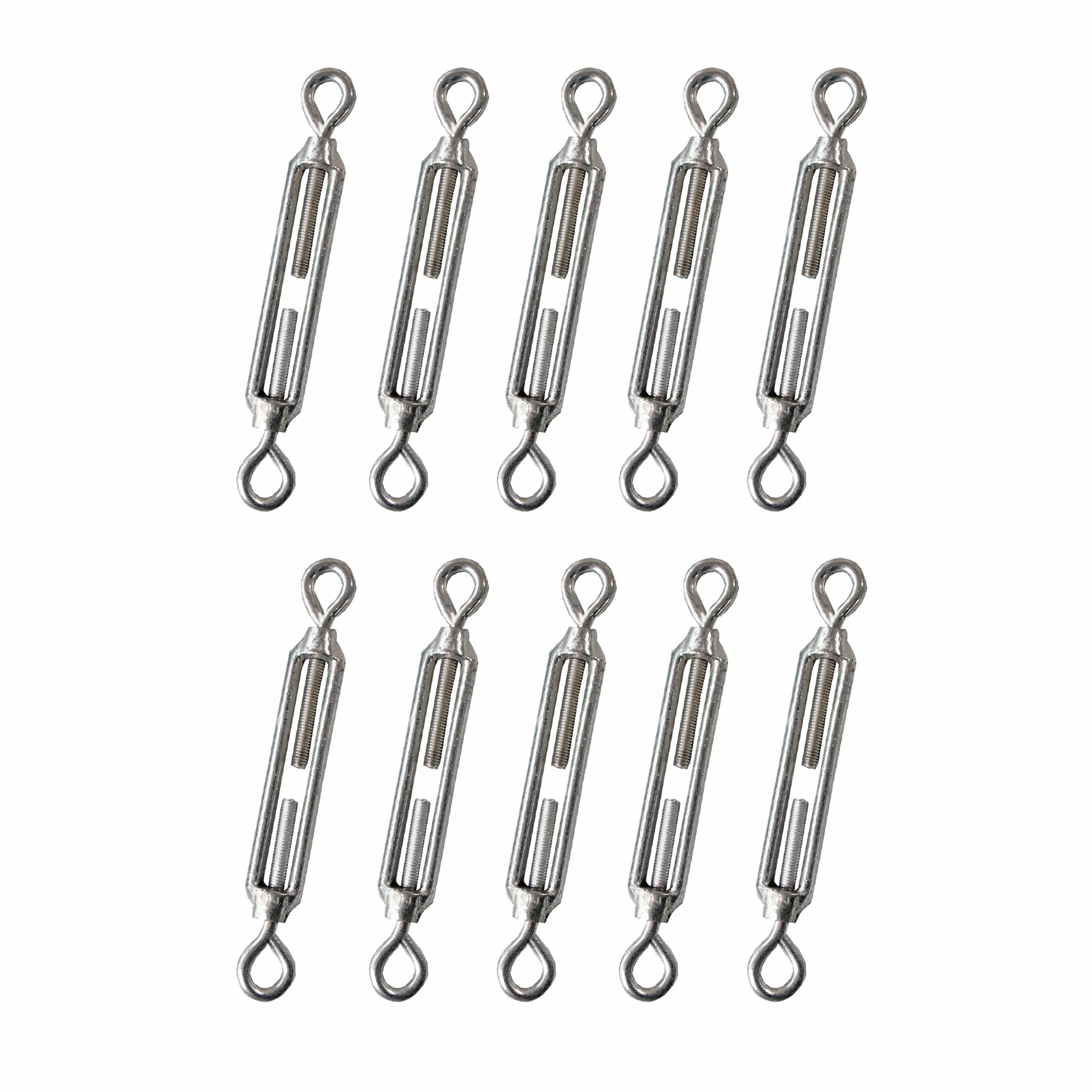 Kippen 1204AK - Confezione da 10 Pezzi di Tenditore a 2 Occhi in Acciaio Zincato. Misura 5 mm.