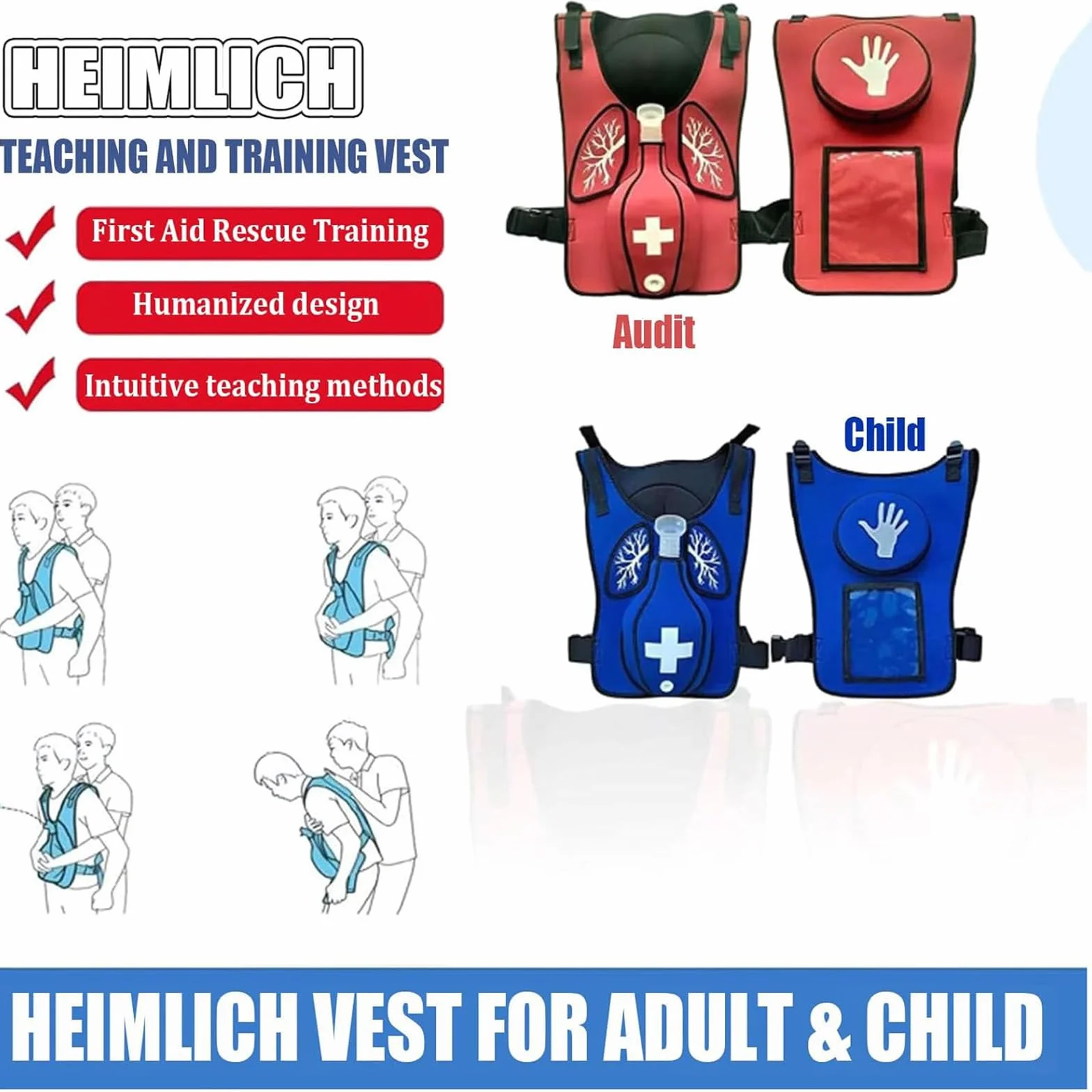 Modello di Addestramento alla Manovra di Heimlich, Kit di Pratica di Salvataggio per Soffocamento Riutilizzabile