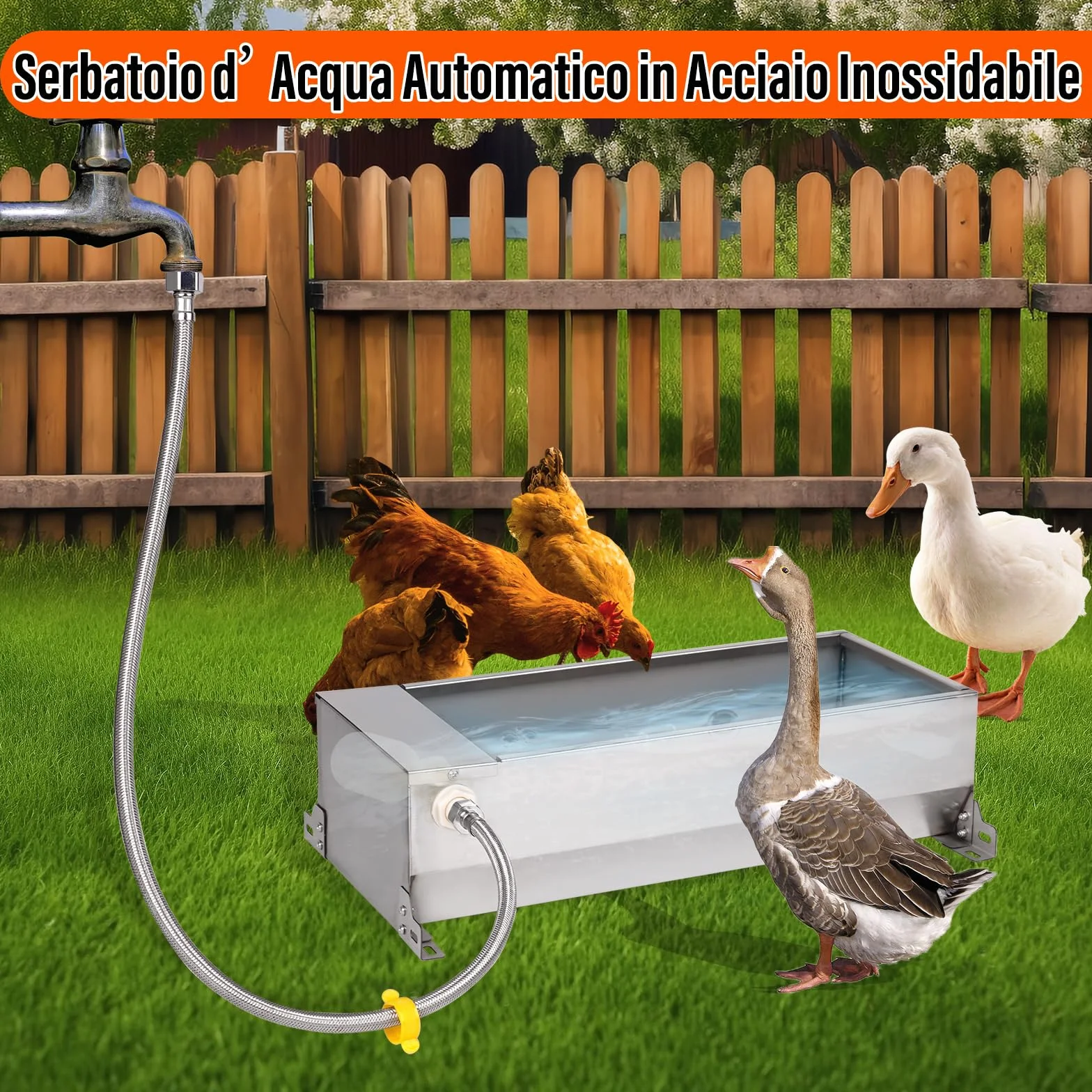 Abbeveratoio Per Cavalli in Acciaio Inox con Valvola a Galleggiante 1/2 Pollice Automatico