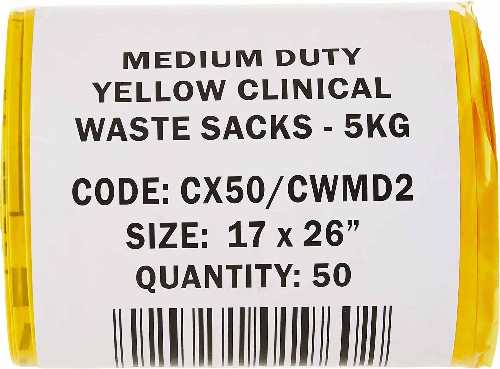 Sacchetti per rifiuti clinici Giallo CX50/CWMD2 Confezione da 50