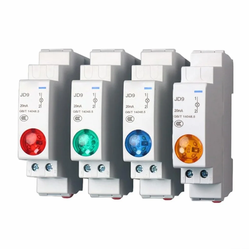 JD9 Serie Din Rail Mount Lampada di Segnale 24V AC DC Indicatore Luce Con Lunga Durata Per Controllo Industriale E Per Applicazioni Segnali Pilota (Rosso)