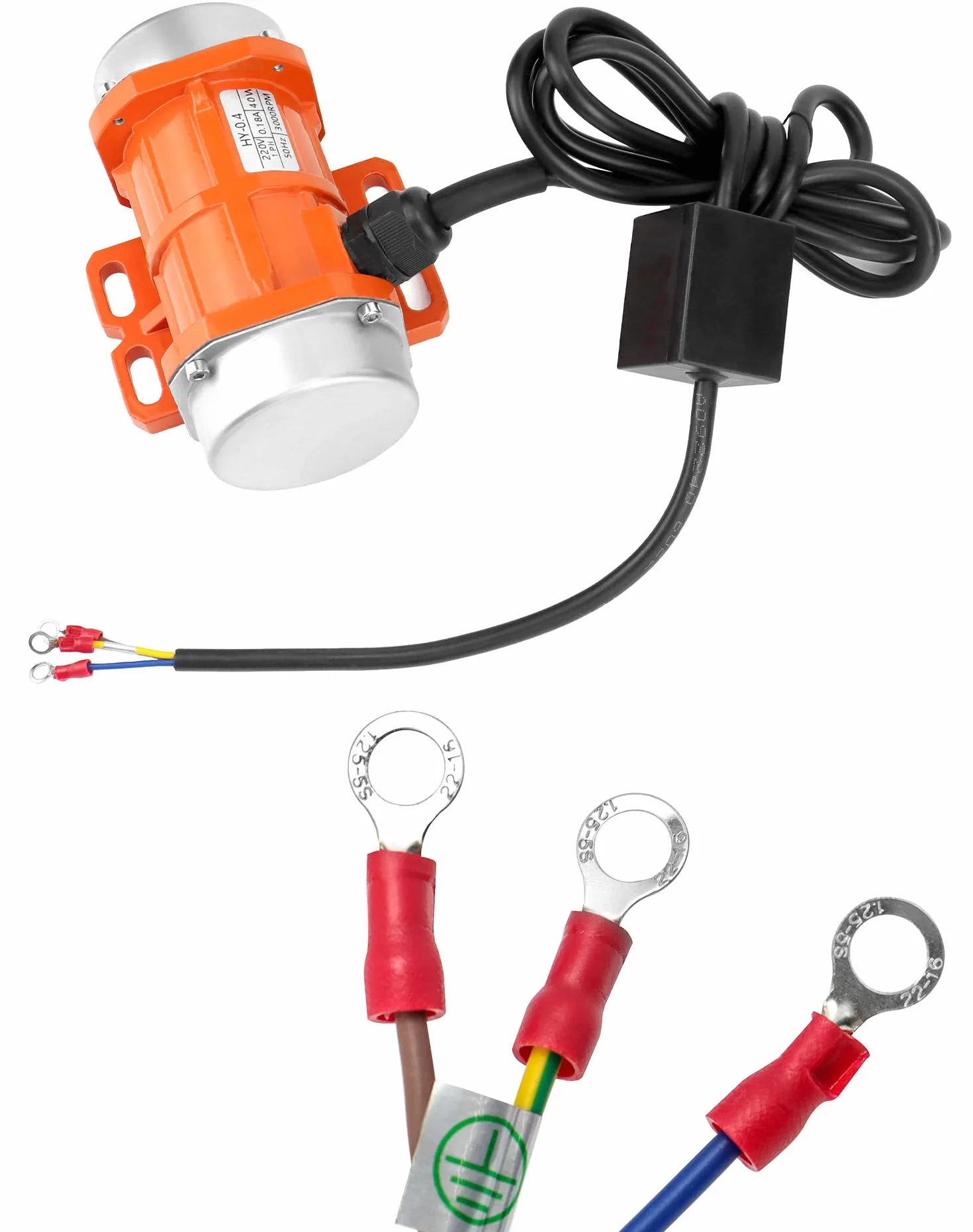 QWORK® Motore a vibrazione monofase, 40 W 220 V, piccolo motore vibratore, 3000 giri/min