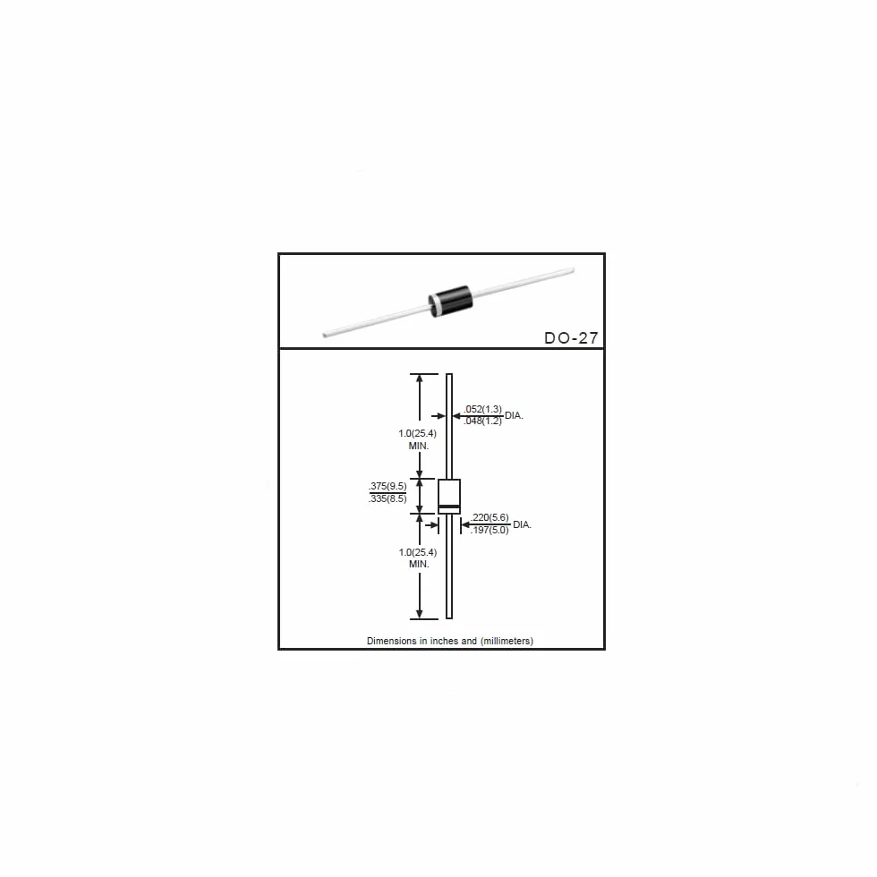 Diodo 1N5408-3A/1000V DO27 (10 pezzi)