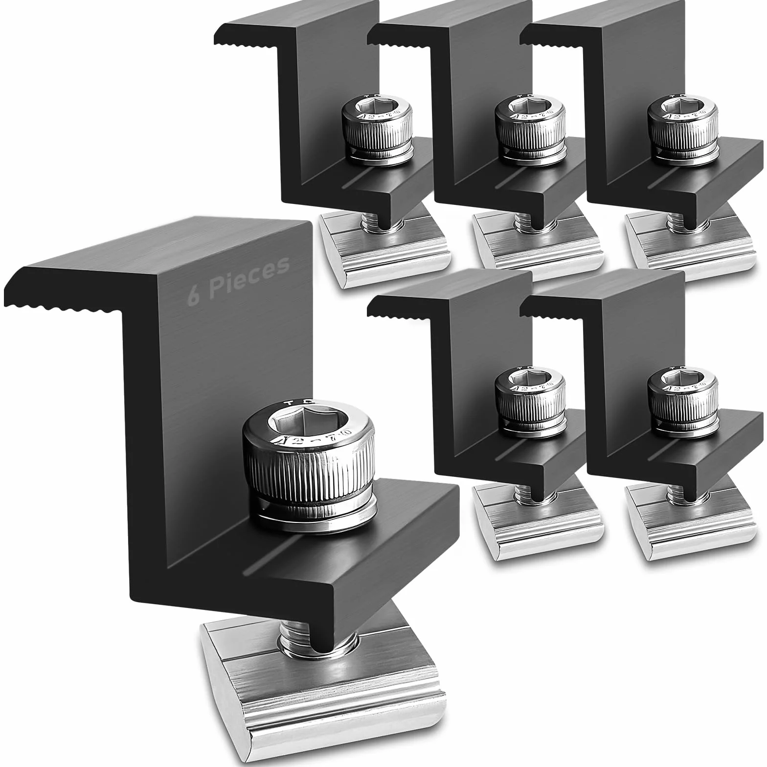 Staffa a Z di Montaggio per Pannello Solare 30mm in Lega Alluminio Set 6 Pezzi