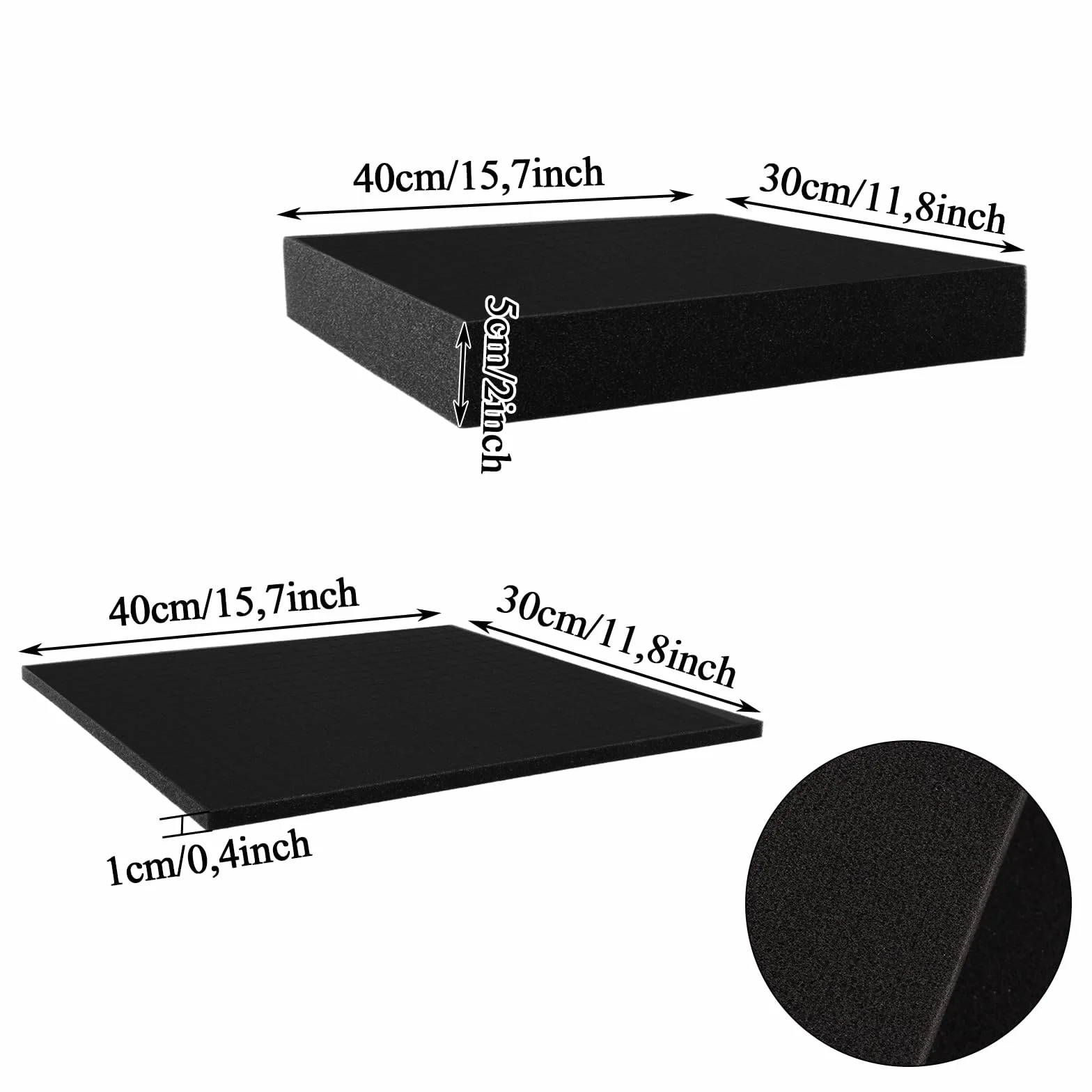 SHUESS 400 x 300 x 50/10 mm Schiuma a Cubo Inserto per Attrezzi Valigetta Fotocamera