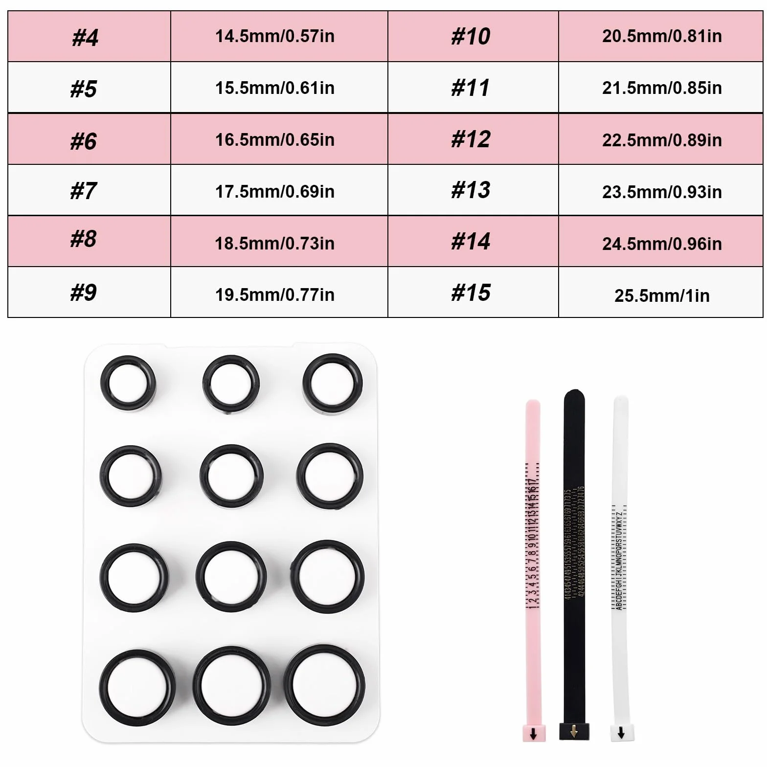 Oura Ring 4 Kit Misura, Silicone Set Dimensioni Dito US EU UK Misura Anelli
