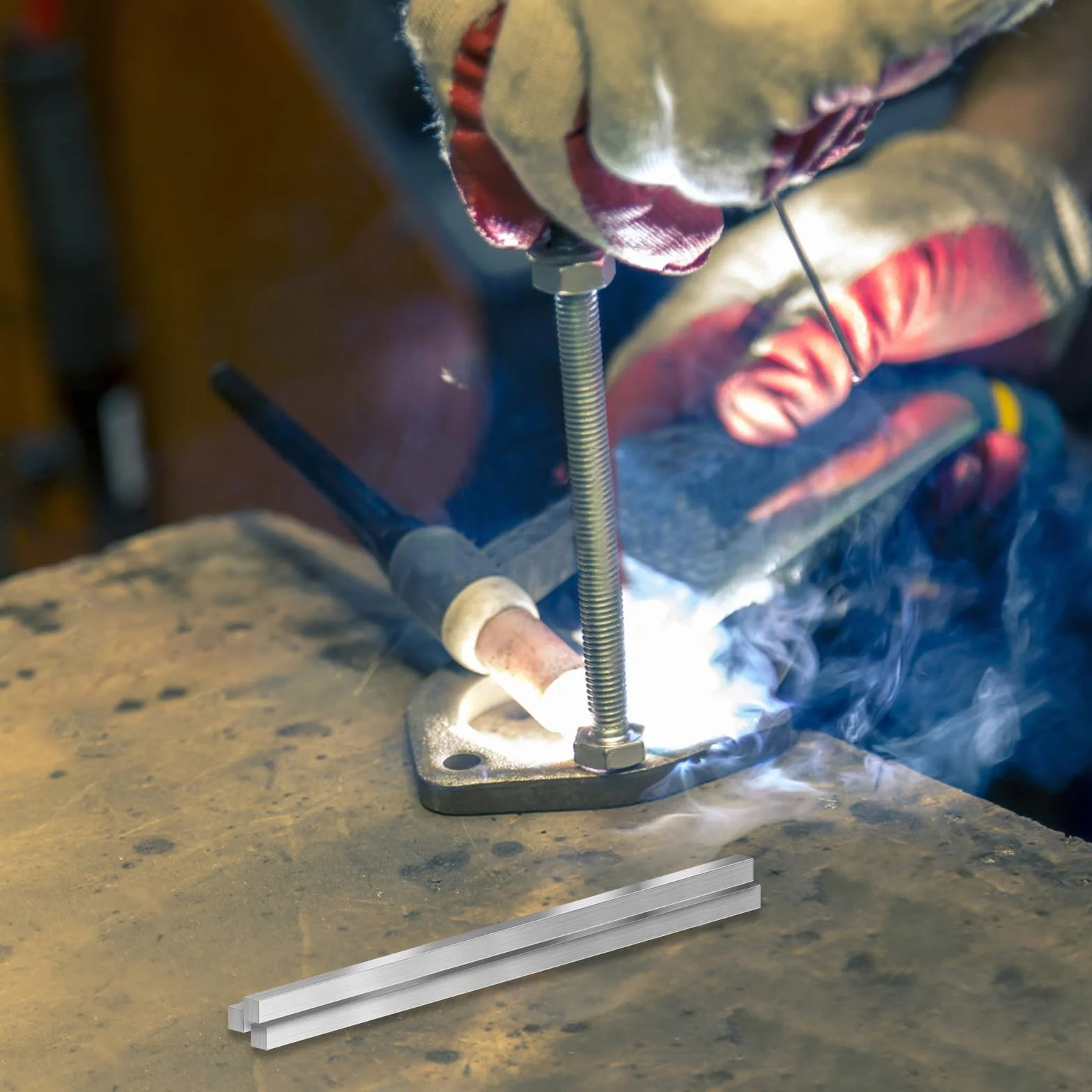 Barra quadrata in acciaio inox 6 x 6 x 305 mm per lavorazione dei metalli fai da te