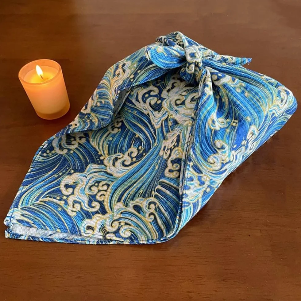 Confezione da 7 panni quadrati in cotone giapponese Furoshiki, 30 x 30 cm, tradizionali per avvolgere fai da te, trapunte, patchwork, ecologici, riutilizzabili