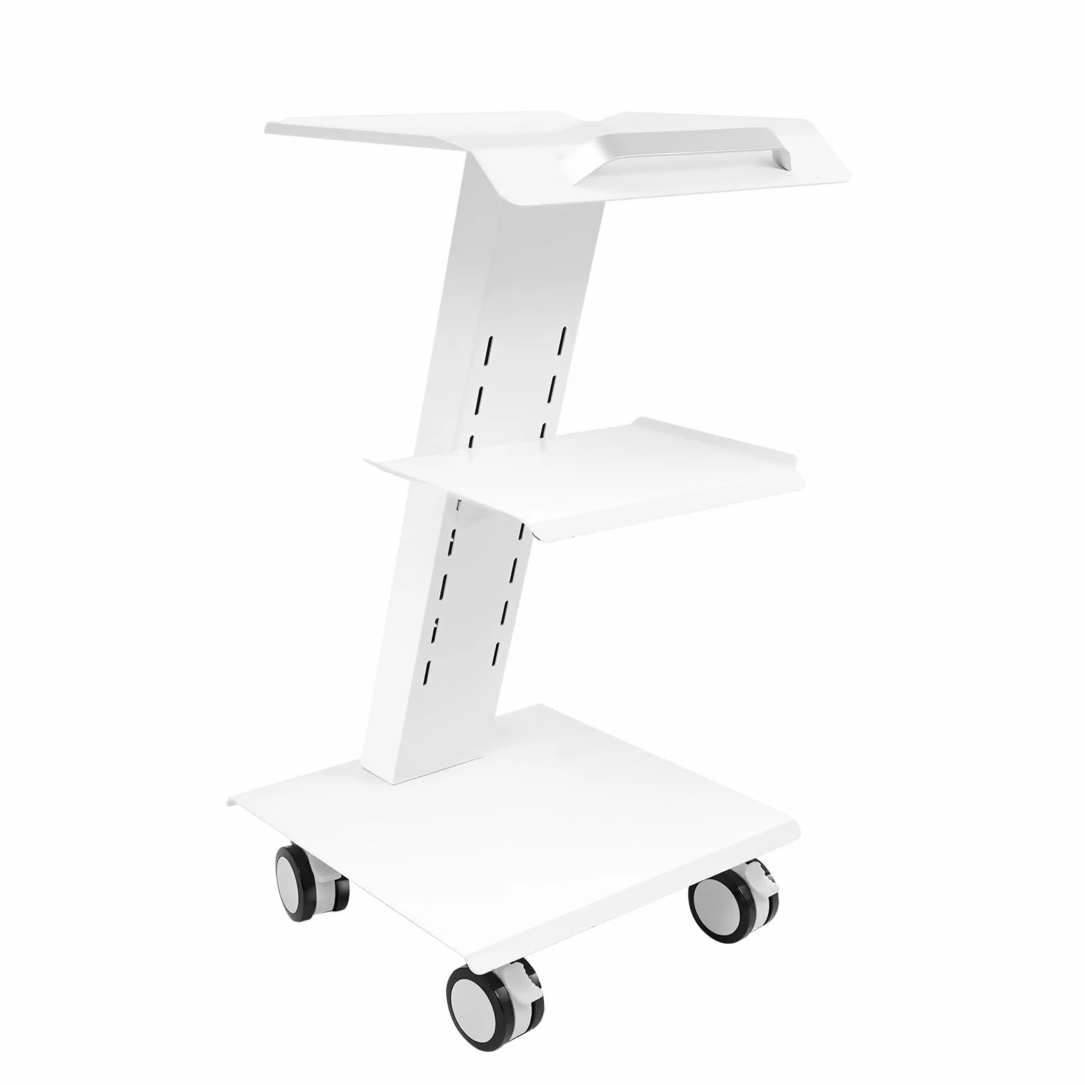 Carrello da laboratorio con 3 prese, carrello di assistenza medica con ruote girevoli, carrello a 3 livelli, carico 100 kg, per laboratorio, clinica, salone di bellezza, salone