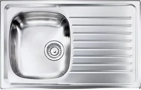 Lavello da incasso Cm 79x50 cm, acciaio inox, 1 vasca a sinistra e gocciolatoio a detsra.