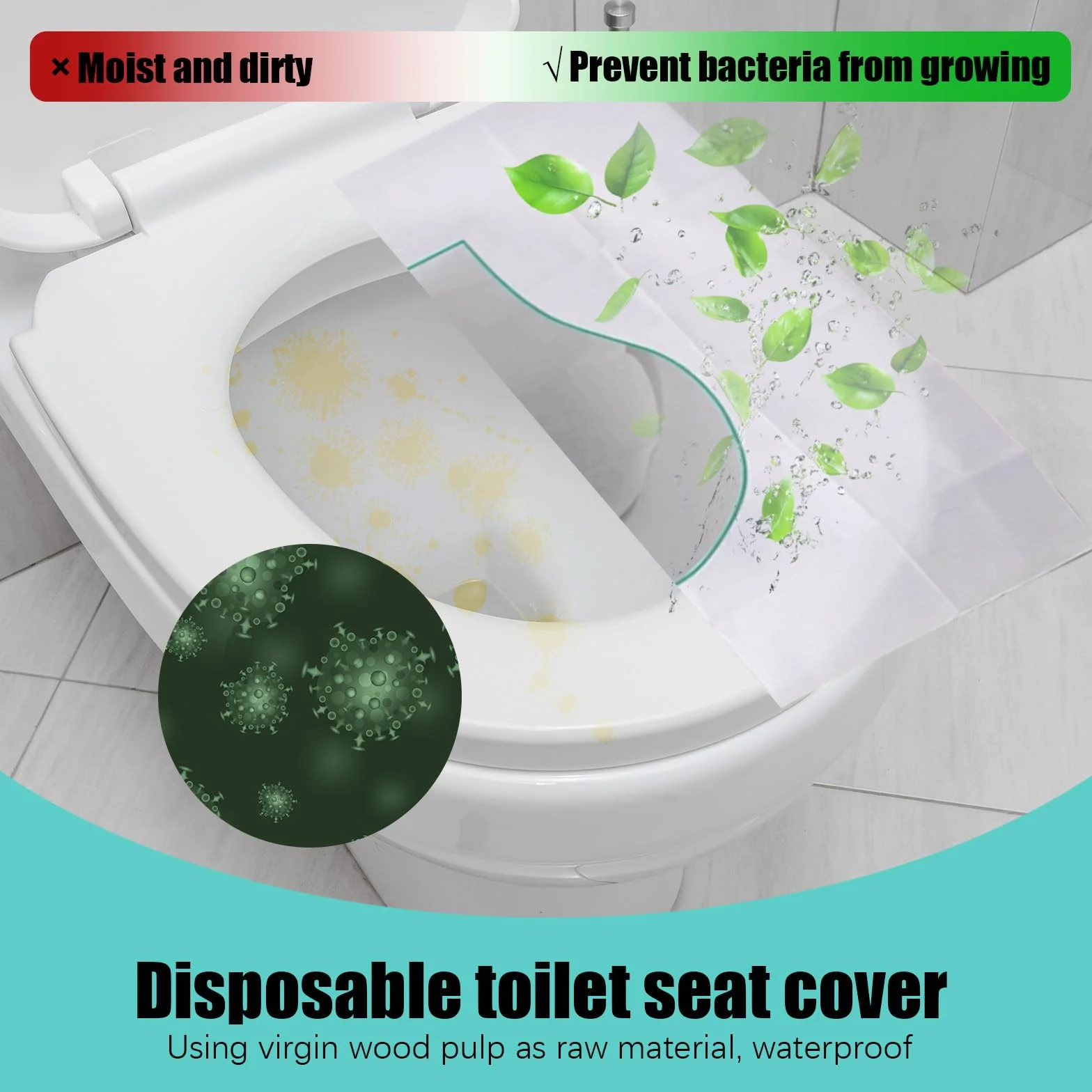 Copriwater usa e getta biodegradabili monouso 60 pezzi per WC viaggio