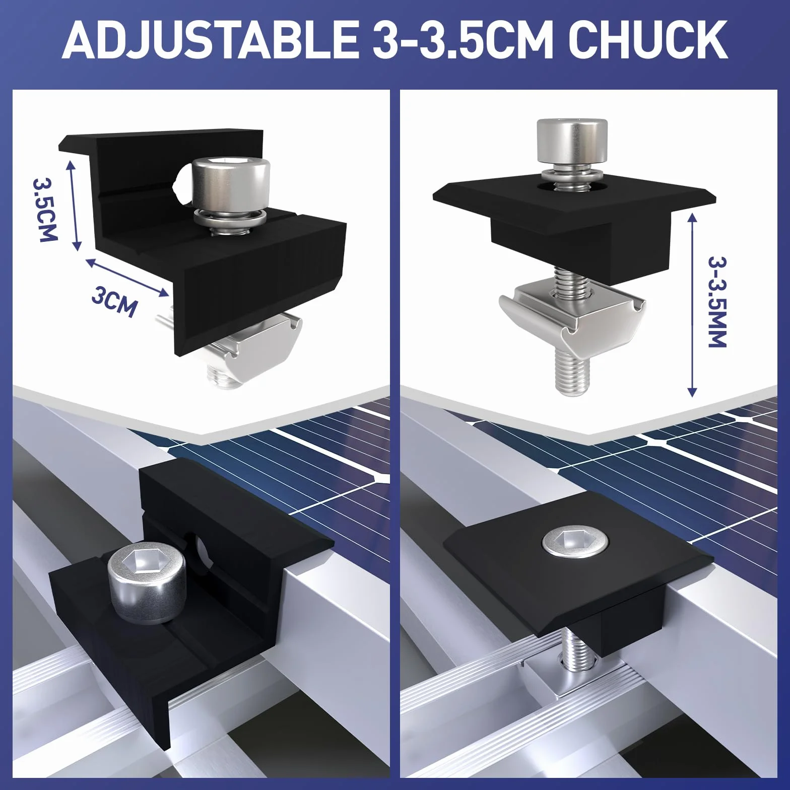 Supporto per modulo solare, fissaggio fotovoltaico su bitume, set montaggio 4 moduli PV
