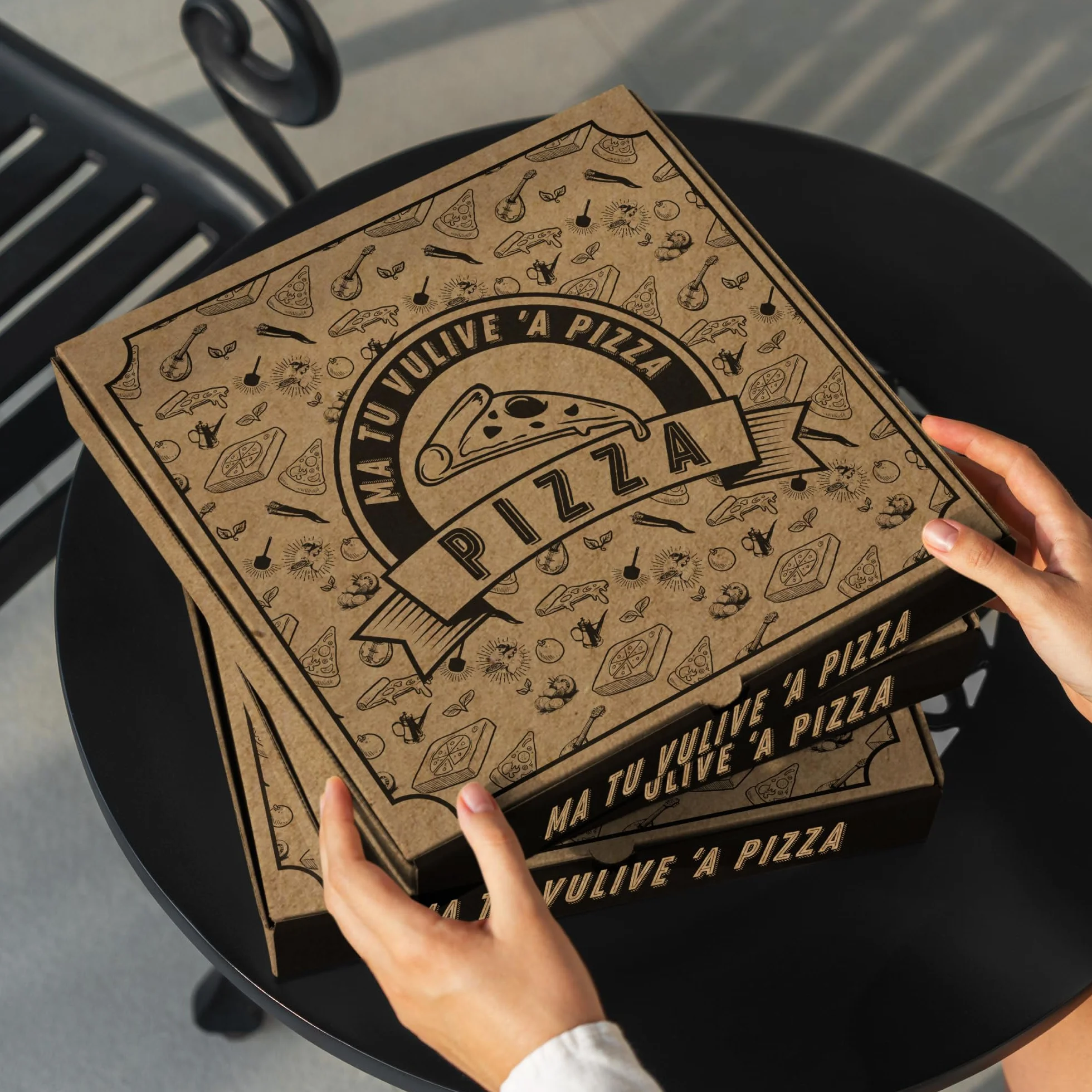 Scatole Pizza 33x33cm h 3,5 Cartone Termico