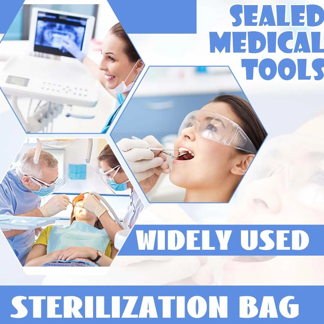 150 Pezzi Sacchetto Di Sterilizzazione, Sacchetti Per Autoclave, Sacchetti Auto Sterilizzazione, Sacchetti Sterilizzazione Manicure, Utilizzati per Strumenti Dentali e Nail Art