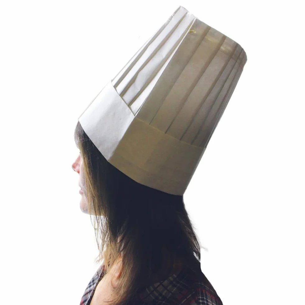 Cappello da Chef monouso Carta Bianco 30 Pezzi