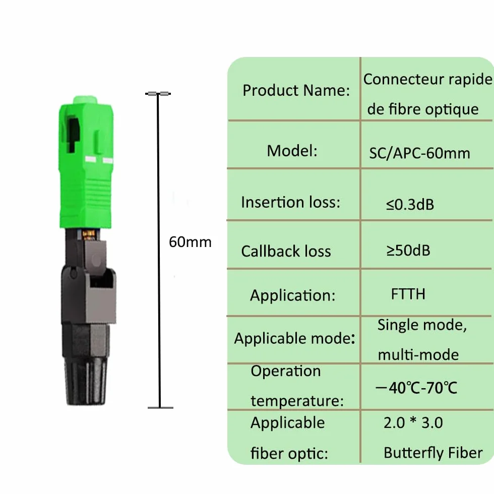 Kit di collegamento a freddo in fibra ottica, 10pcs SC Connettore a freddo rapido in fibra ottica, CFS-3 Spelafili, Pinza a fibra ottica CFS-3