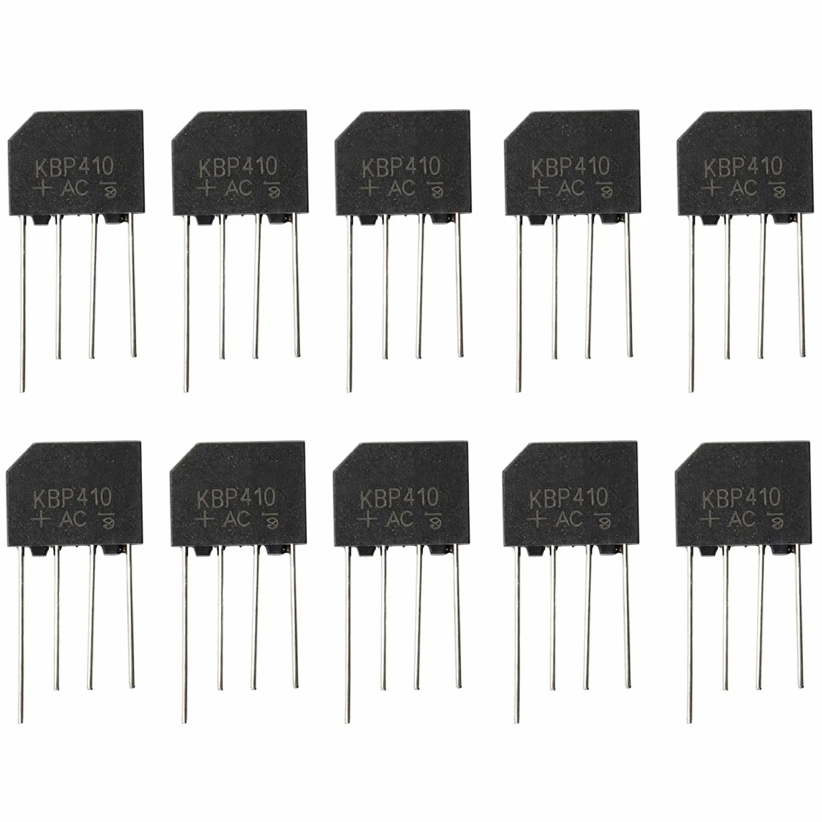 KBP410 - 10 diodi raddrizzatori a ponte monofase, 1000 V/4 A, onda intera, 4 Ampere, 1000 Volt, diodi elettronici al silicio, 4 pin