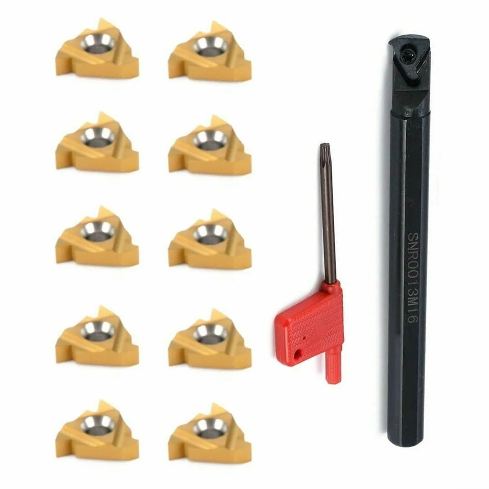 Tornio Utensile Filettatura Interna SNR0013M16 Barra Alesatura Porta Utensili 10Pcs 16IR AG60 Inserti Carburo