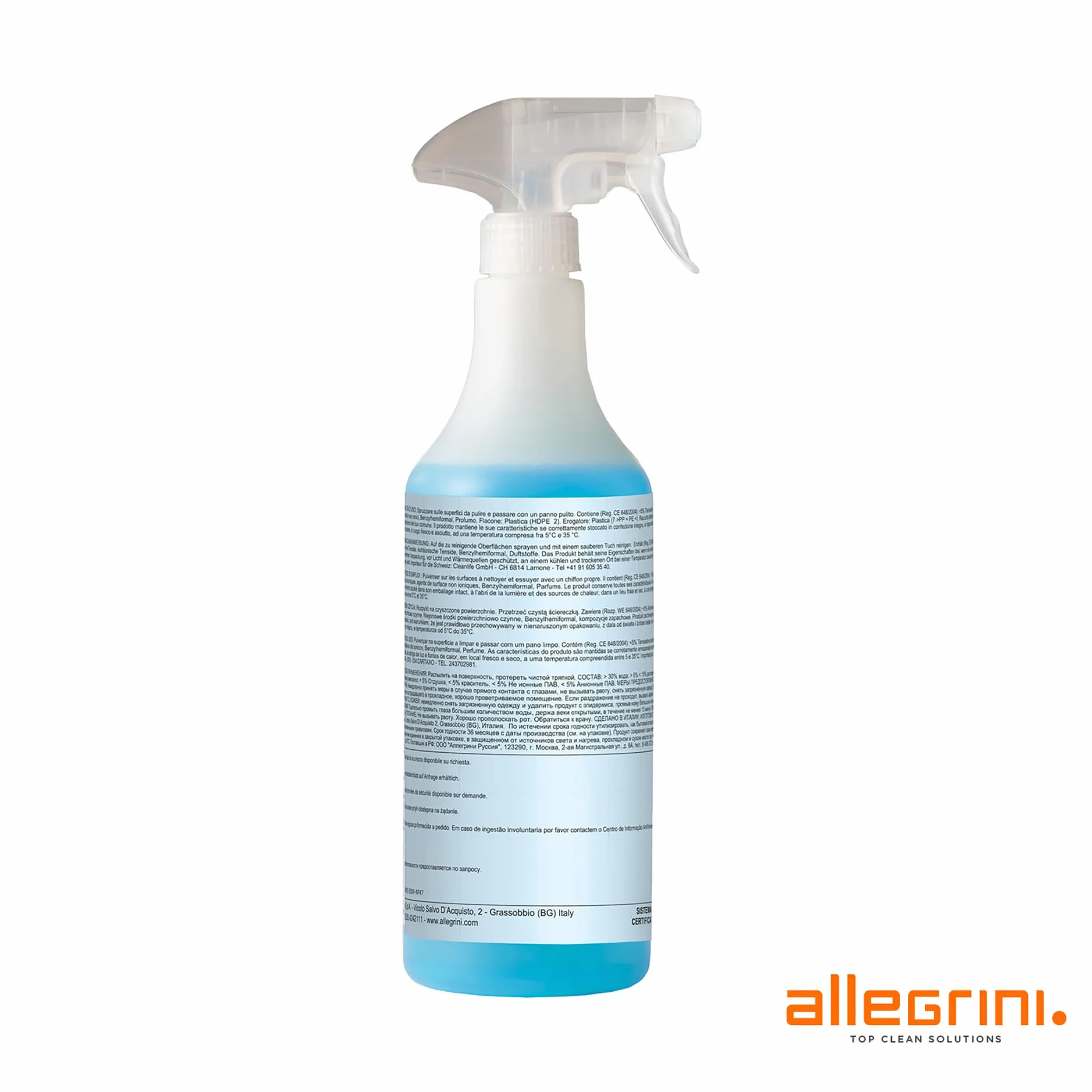 Allegrini IP 10 Spray Vetri Detersivo Pulizia Specchi Finestre Casa Detergente Vetri Auto Pulitore Multiuso 750 ml