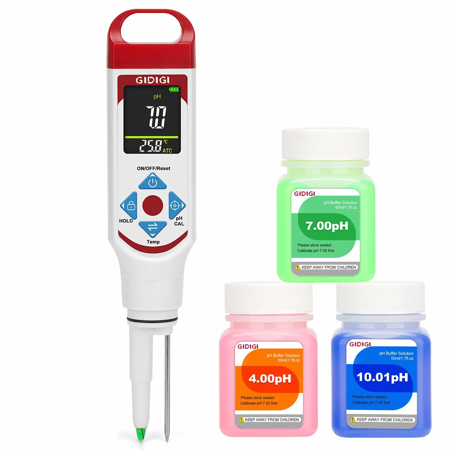 Misuratore di pH per la fermentazione alimentare, display a colori punta a lancia tester di pH per alimenti con ATC per cosmetici, lievito madre, Carne, formaggio, prodotti in scatola，Sottaceto