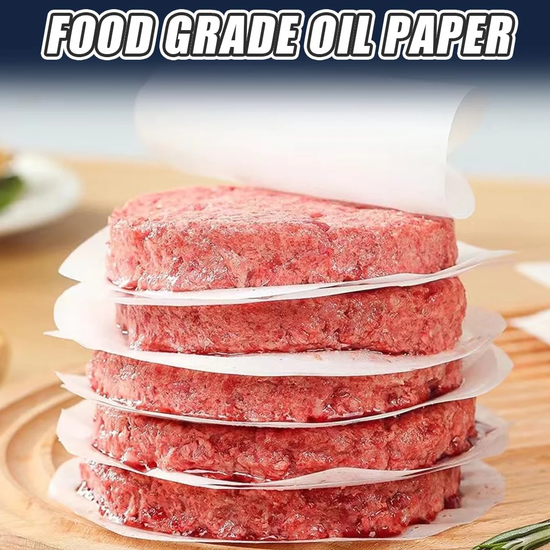500 Fogli di Carta da Forno per Pressa Hamburger, Carta per Hamburger, Carta Antiaderente per Piccoli Hamburger e Pressa per Patty, Divisori per Hamburger Rotondi 11 cm