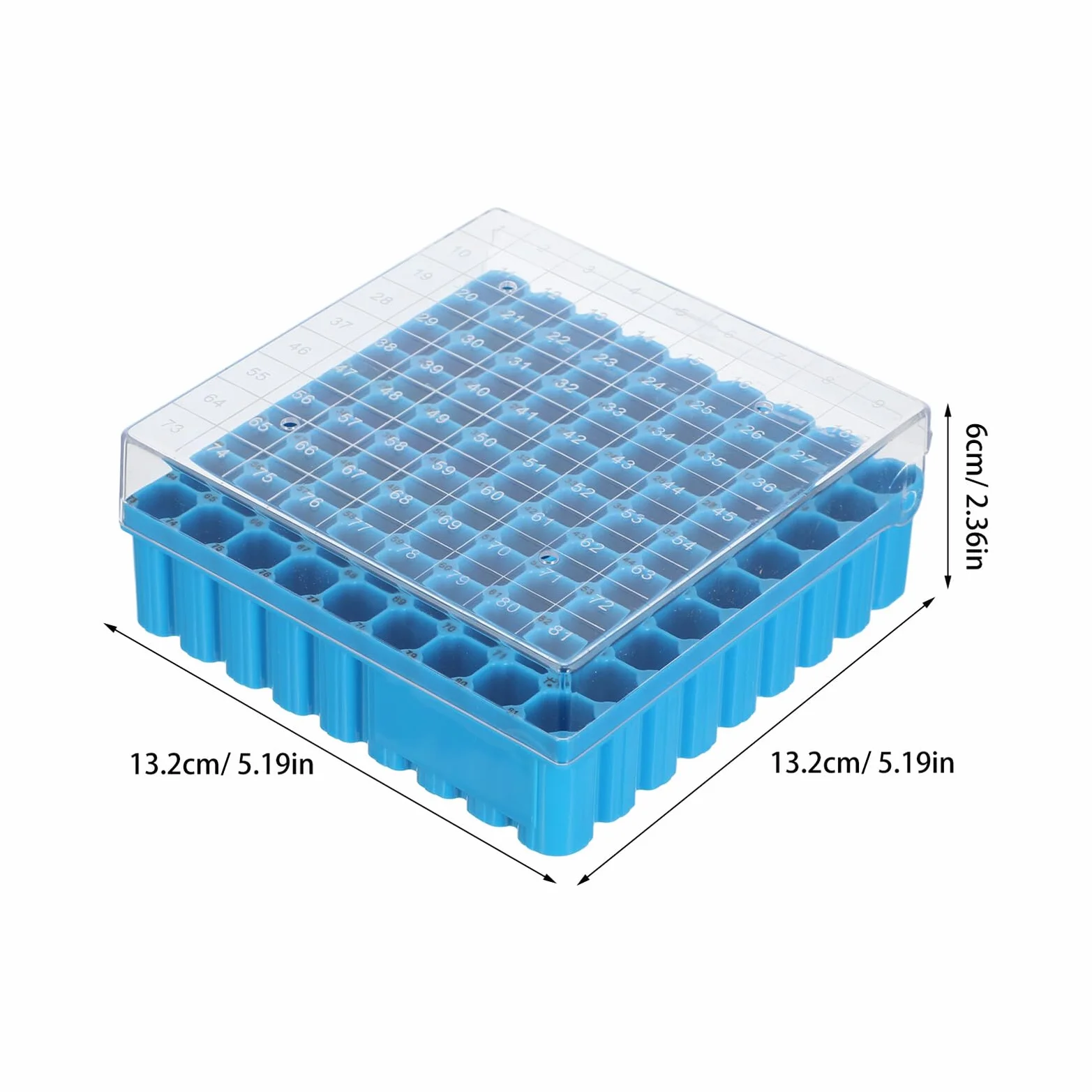 Cabilock Porta Provette in Plastica Blu 81 Pozzetti 1.8ml 2.0ml Laboratorio