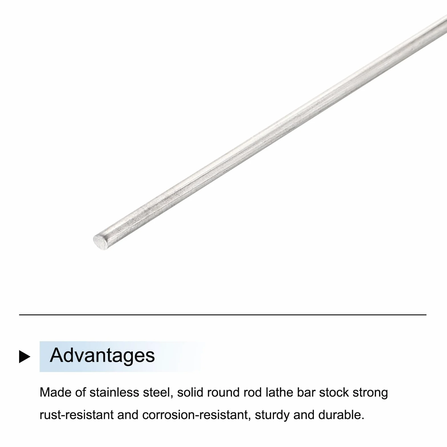 QUARKZMAN Asta Tonda Acciaio Inossidabile 304 1mm x 300mm per Modellismo Fai da Te
