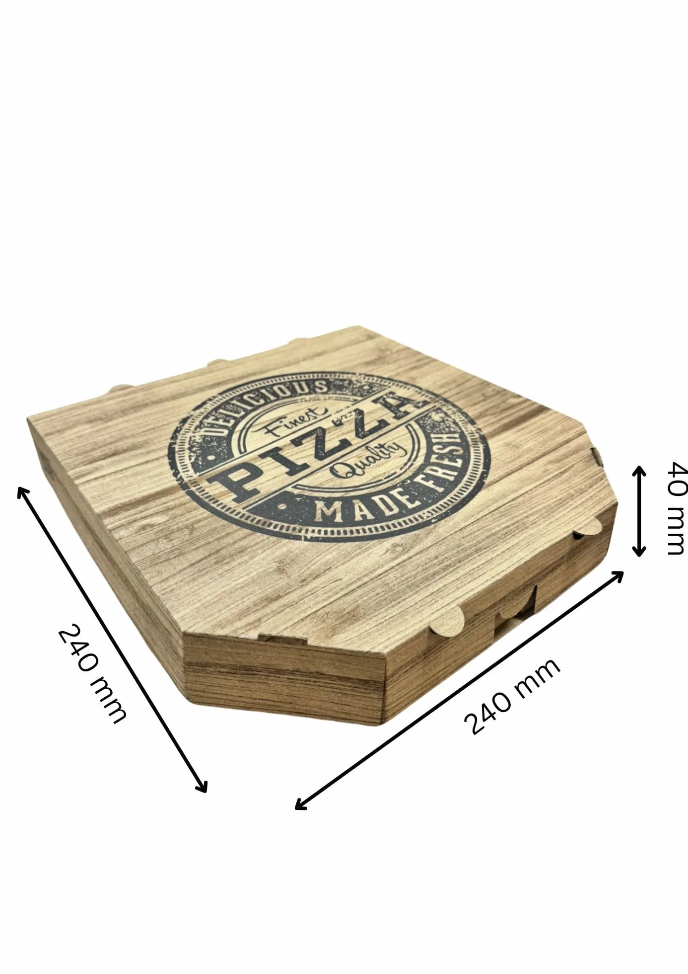 Scatola per Pizza in Cartone Kraft Bianca 24x24x4 cm 50 Pezzi