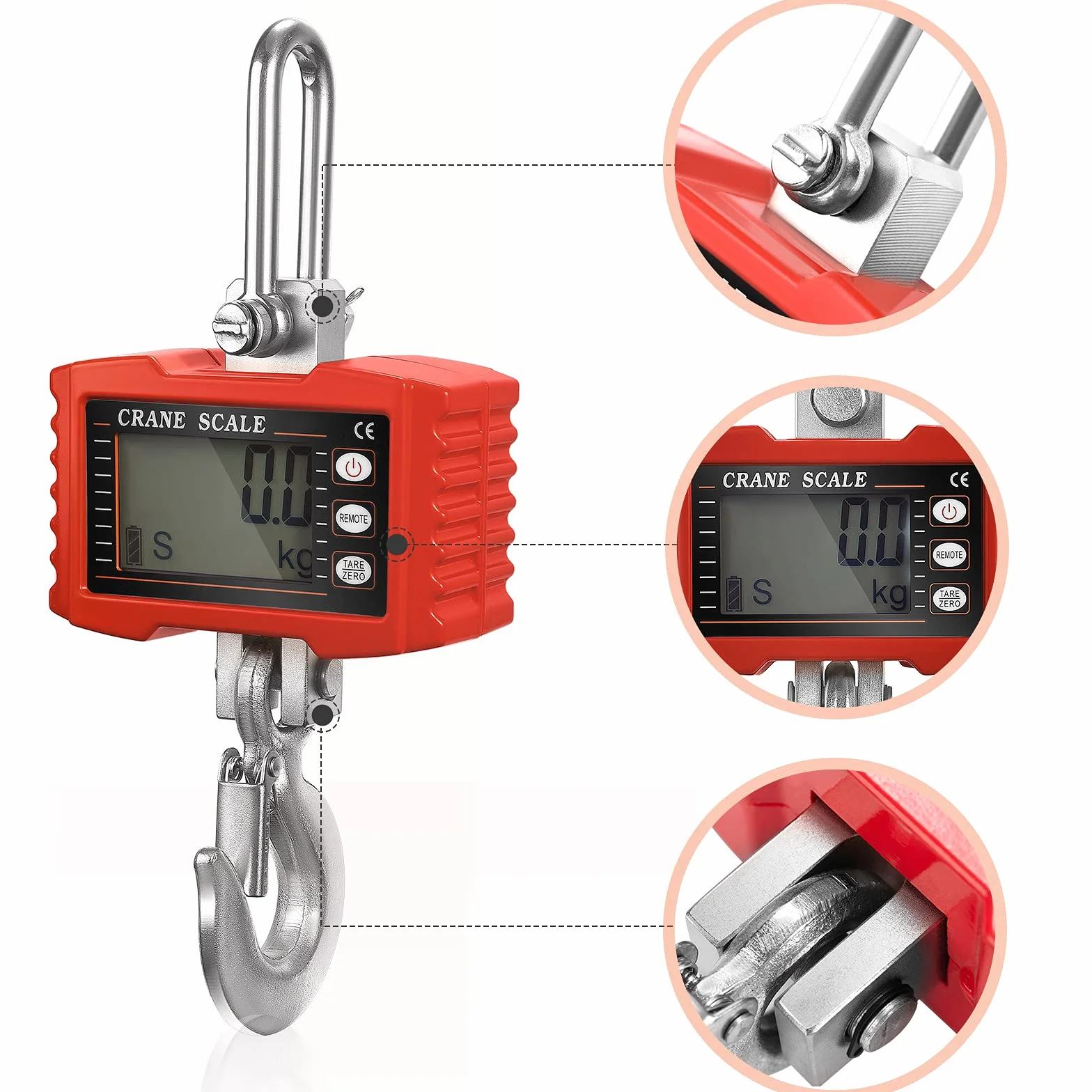 Bilancia sospesa digitale 2200 libbre 1000 kg industriale per gru elettronica portatile 1T