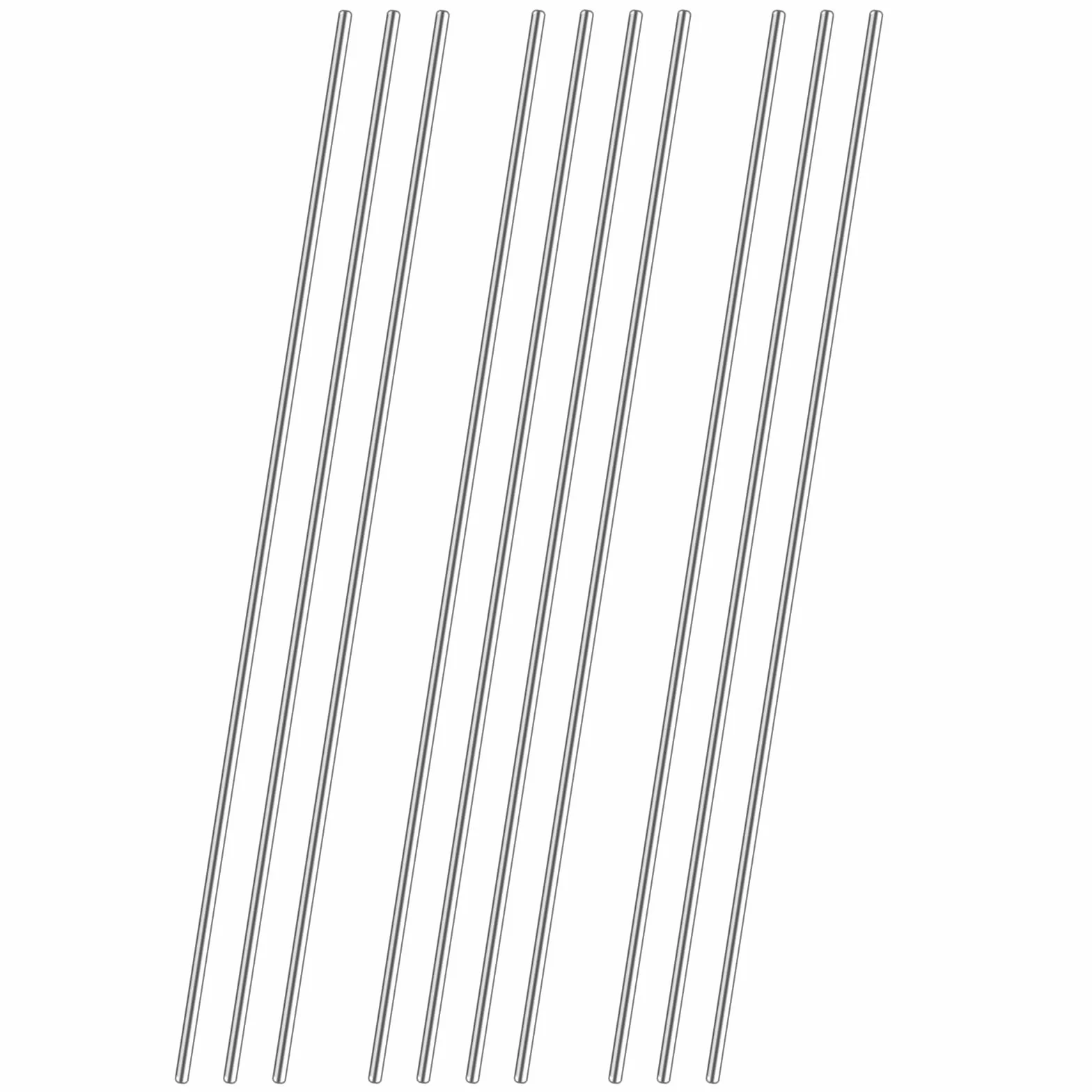 Barre tonde piene in acciaio inox 304, 2 mm x 200 mm, 10 pezzi per fai da te e modellismo