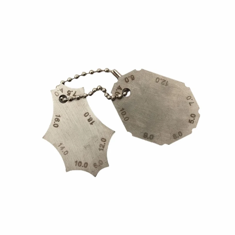 Misuratori per saldatura in acciaio inox Set 2 pezzi strumento ispezione profondità gola righello tascabile mm