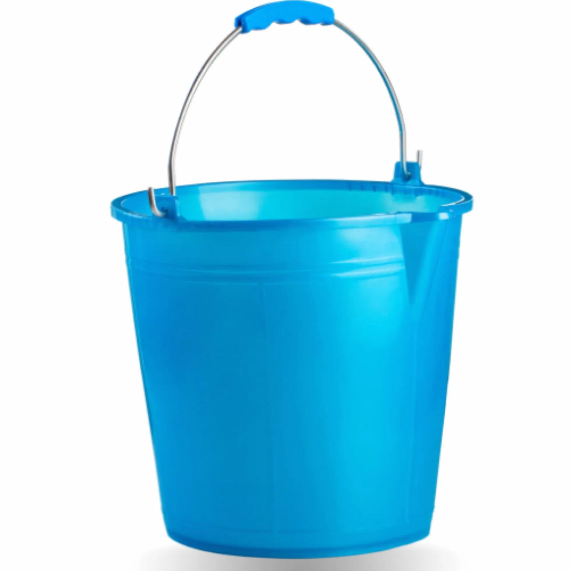 Ecoplast | Secchio 7 Litri con Manico Ergonomico e Becco, Azzurro, ø 24, Made in Italy