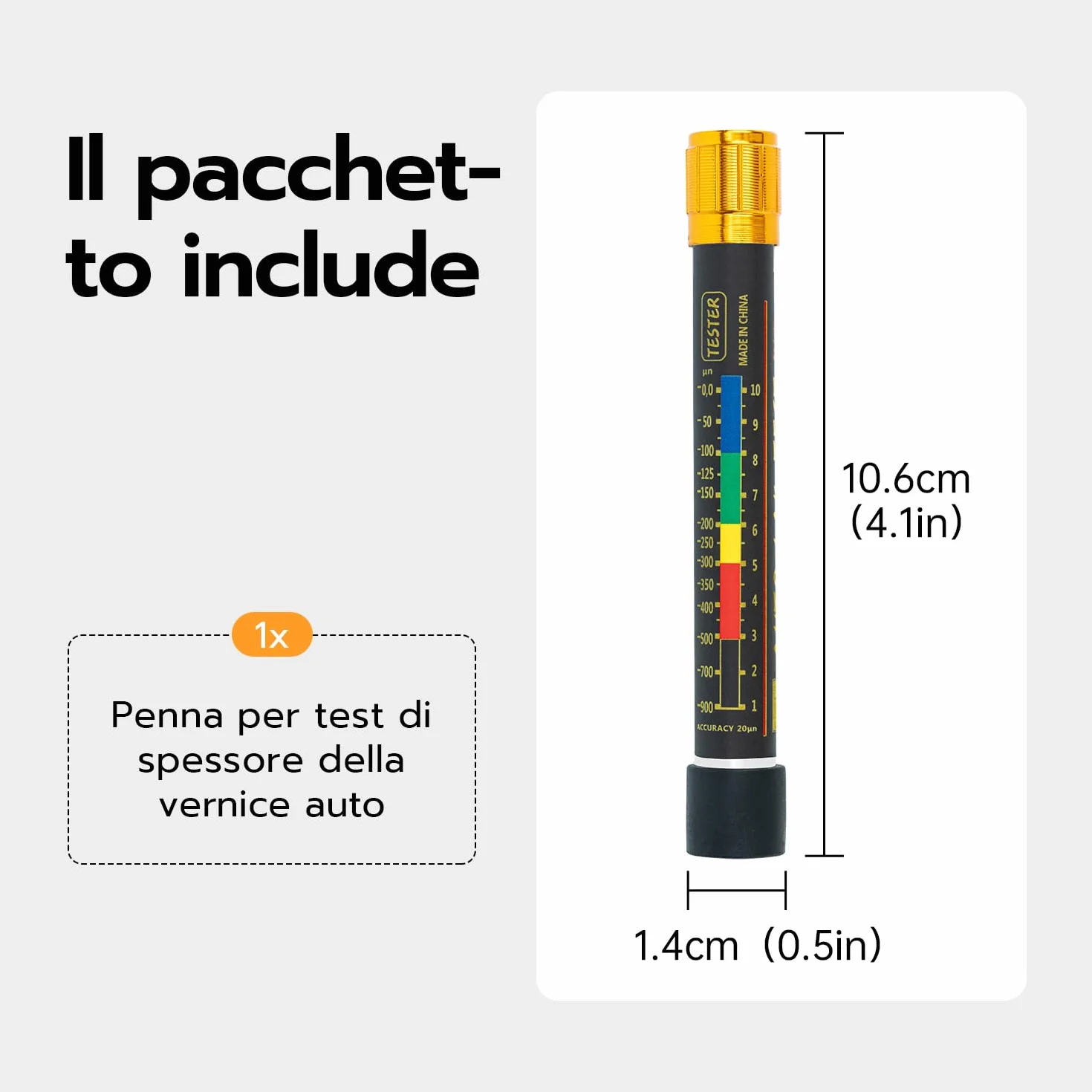 Misuratore di Vernice per Auto, Spessimetro Magnetico, Tester di Spessore Rivestimento, Rivelatore di Danni