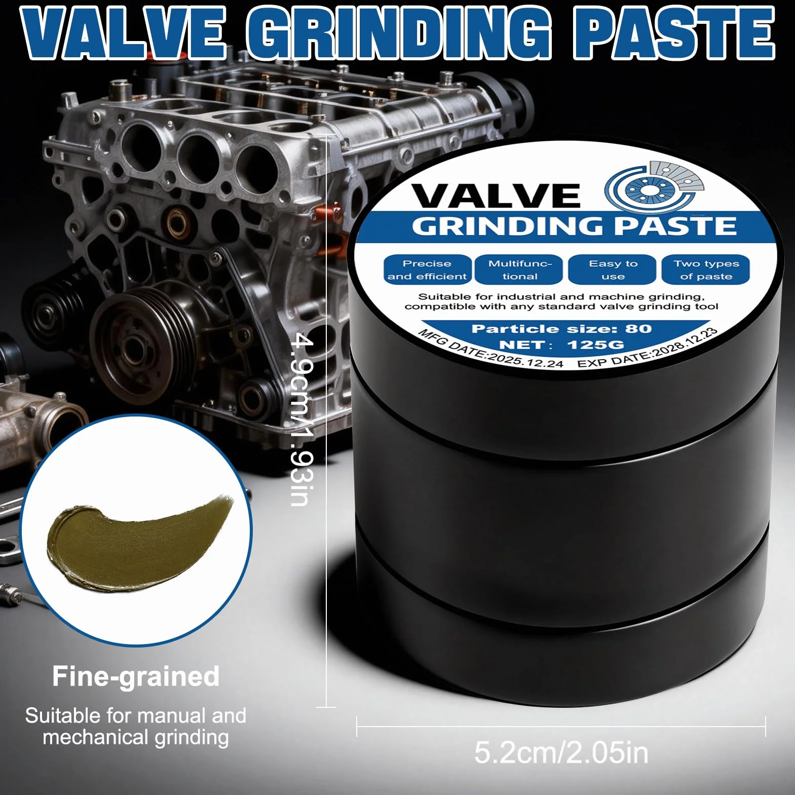 250g Pasta Abrasiva per Valvole, Grinding Paste for Engine Components, Auto Moto Camion