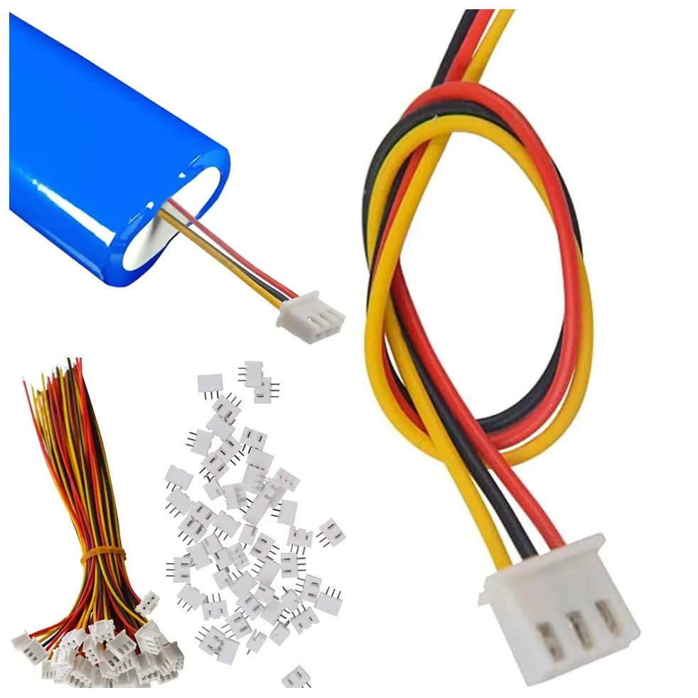 HUAZIZ 50 Pairs Mini Micro JST-XH 2.54mm 3-Pin Connector Plug con Cables 15cm