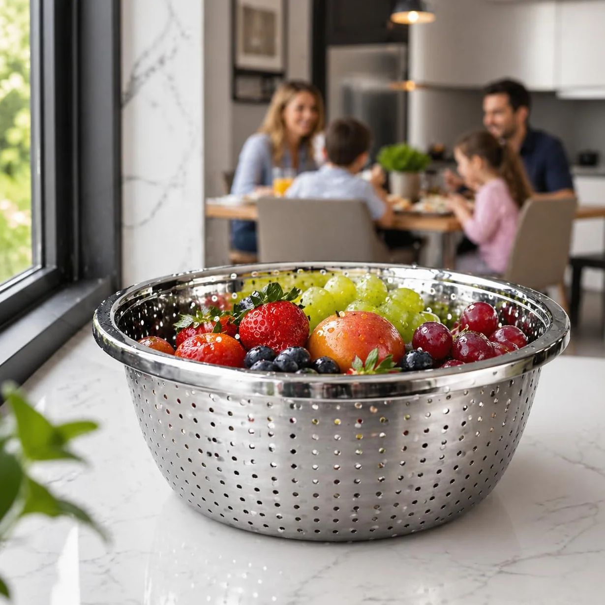 Scolapasta 24 cm Acciaio Inox Professionale - Colapasta per Pasta e Verdura - Lavastoviglie